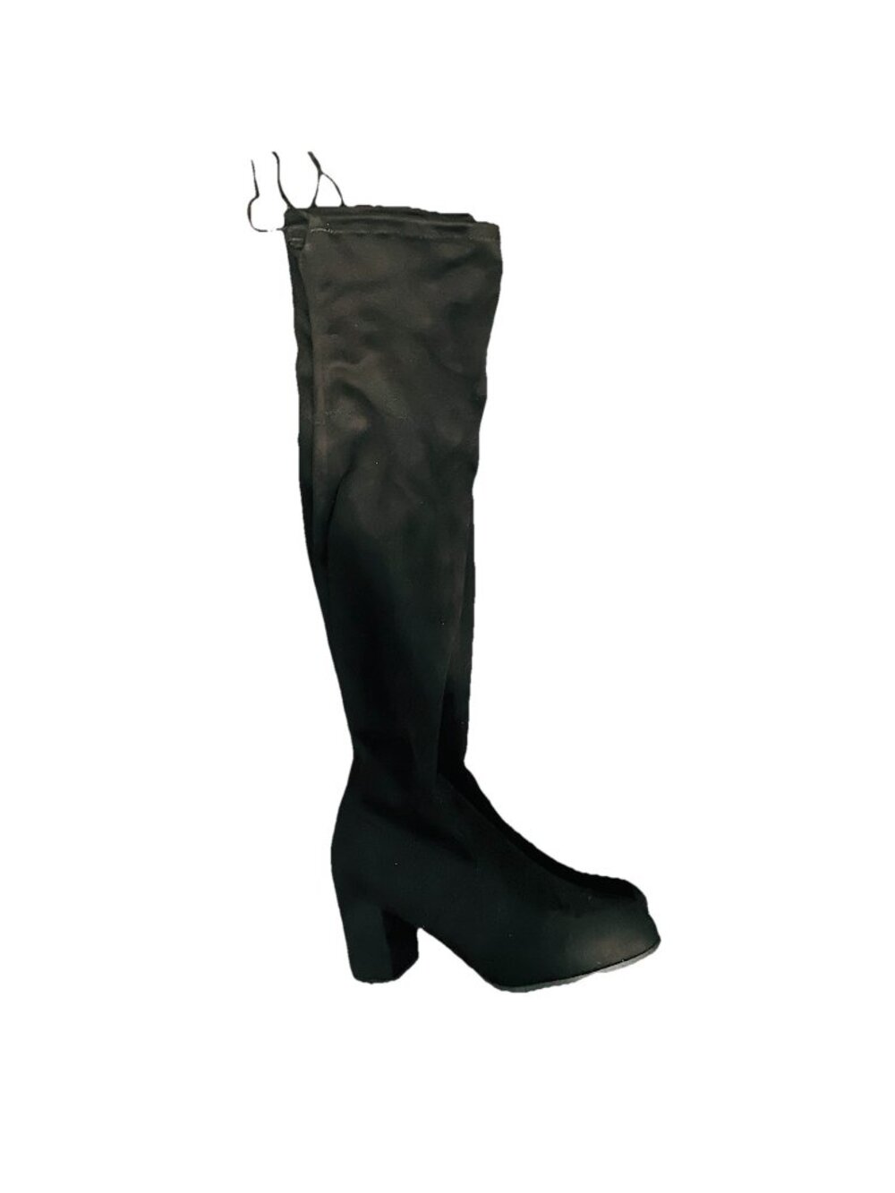 Forever Shoes Womens Size 8 Black Knee High Heeled Boots Lace Up Comfort